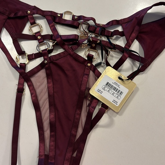 Honey Birdette Jowal Port Wine Panty XL - Picture 2 of 2